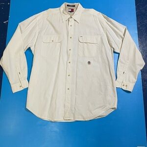 Tommy Hilfiger Men's Cream Button Down Shirt